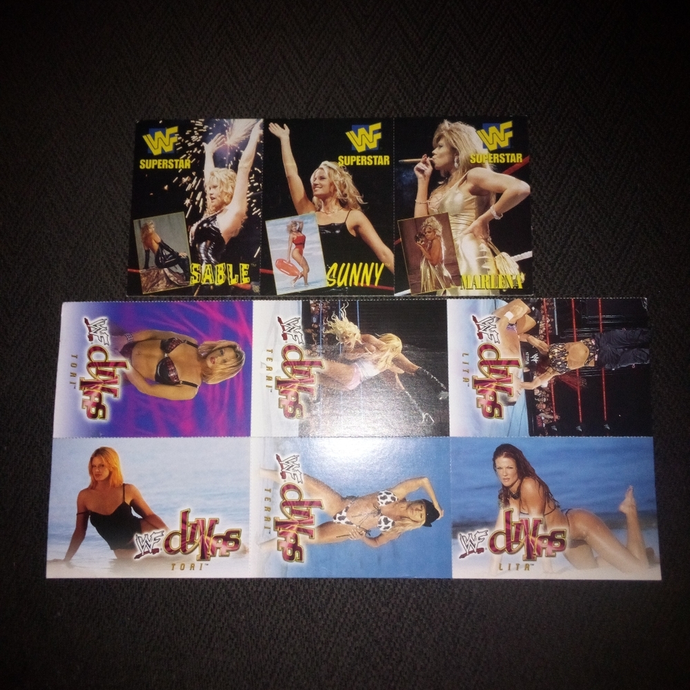 Lot of Vintage WWF Wrestling Divas Cards 1997/2001 Sunny,Marlena,Sable,Lita,Tori